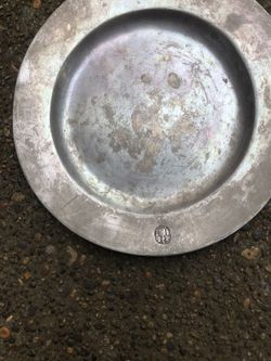 Old pewter plate