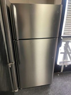 Top Freezer Stainless Steel Fridge - Great Condition