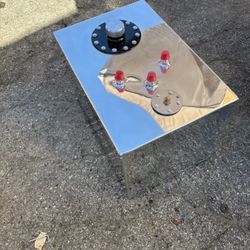 12 Gallon Universal chrome gas tank , 8AN Male Inlet Aluminum Fuel Tank 