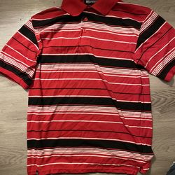 Red multi color size m  polo