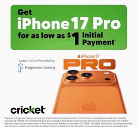 iPhone 17 pro max $1 down pay as low as $50/mo