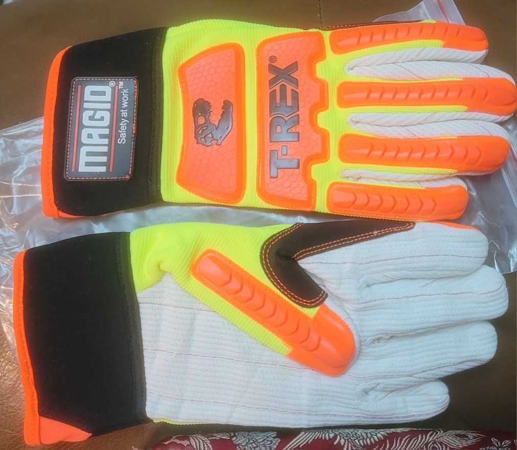 OIL FIELD GEAR MAGID T-REX Primal Series ANSI A2 Cotton Blend Impact Gloves NEW