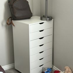  7-Drawer Chest, Wood Storage Dresser with Wheels