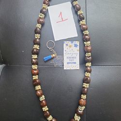 Graduation Hawiian Kukui Nut Lei With Tassel  Keychsin