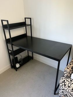 FREE - Black Desk with Shelves