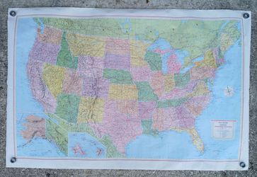 Rand McNally Cosmopolitan United States Map 1970's 51" x 34" *20.00*