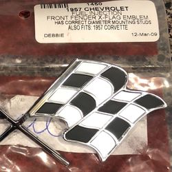 Cross Flags Emblem 57 Chevy 