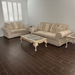 Vintage Cream Couch Set 