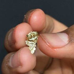 Gold nugget earrings