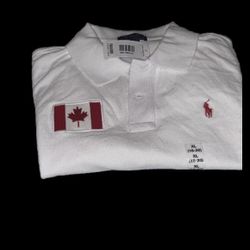 Polo Ralph Lauren Long Sleeve Polo Shirt With A Canadian  Flag Patch/polo Logo.
