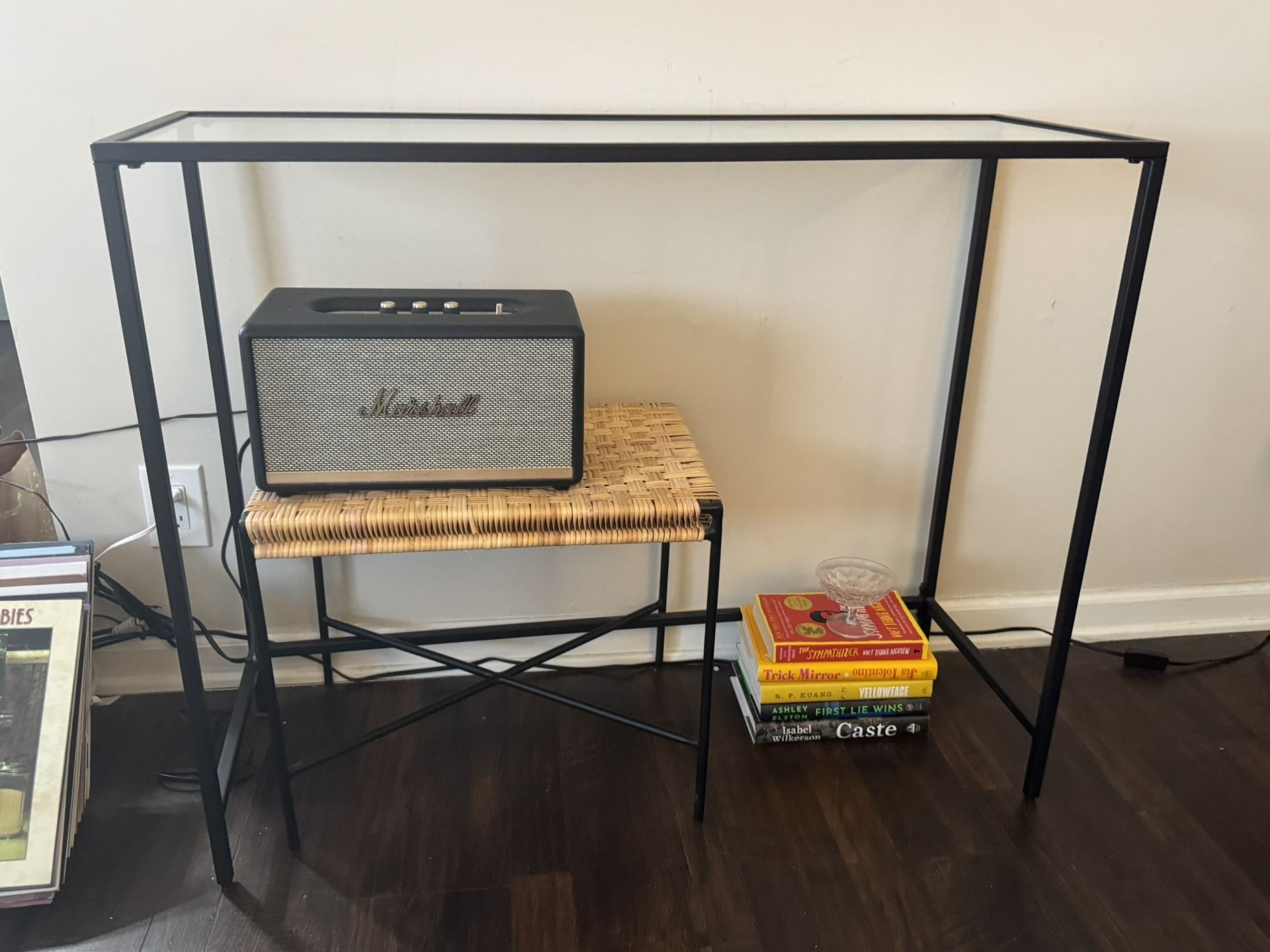 Glass & Metal Console Table – Modern Minimalist Style