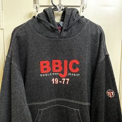 Vintage Bugle Boy Jean Company Hoodie Sweatshirt Size XL