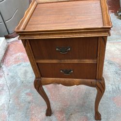 Antique Nightstand or End Table With 2 Drawer