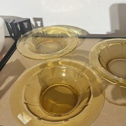 vintage amber glass dessert bowls