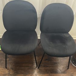 Black Velvet/Micro Suede Chairs (2)