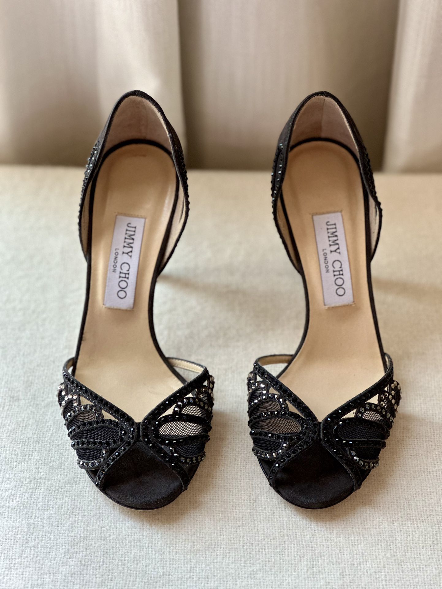 Brand New JIMMY CHOO Suede Crystal Embellishments Sandals