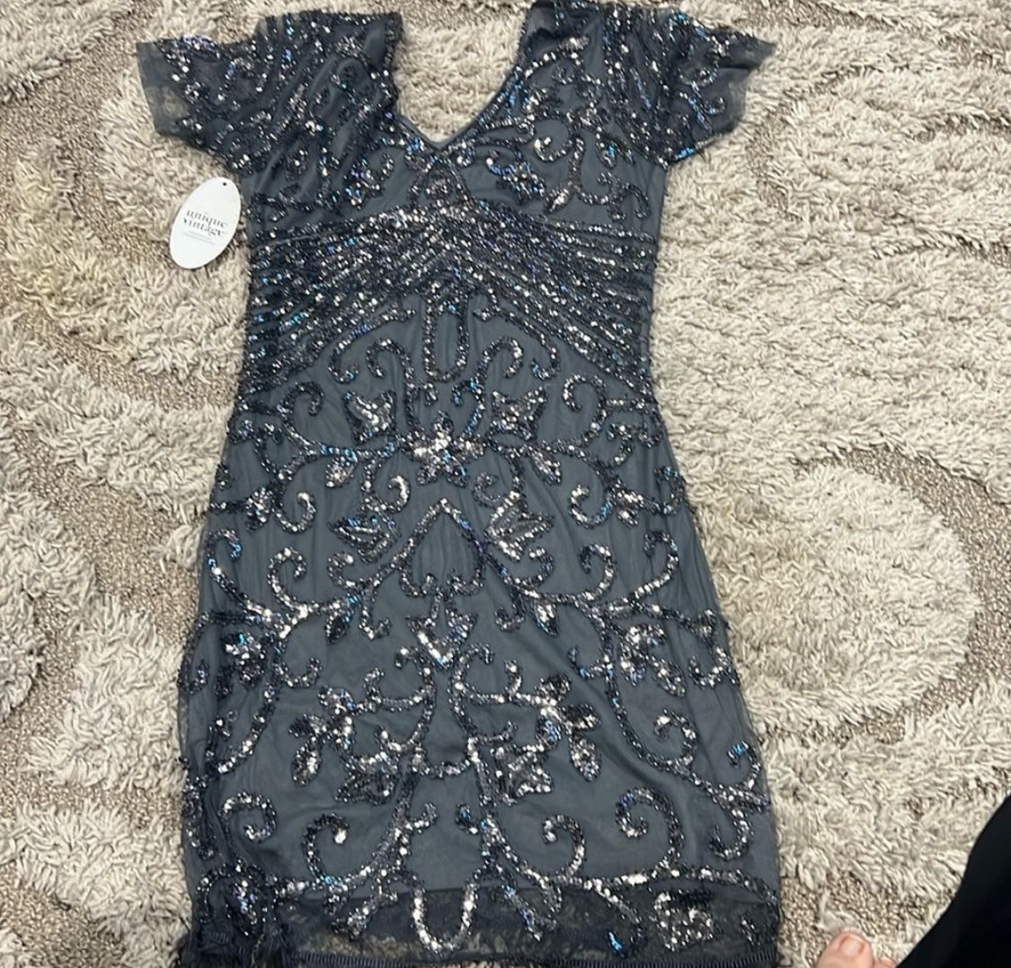 Gray Sequins Design dress