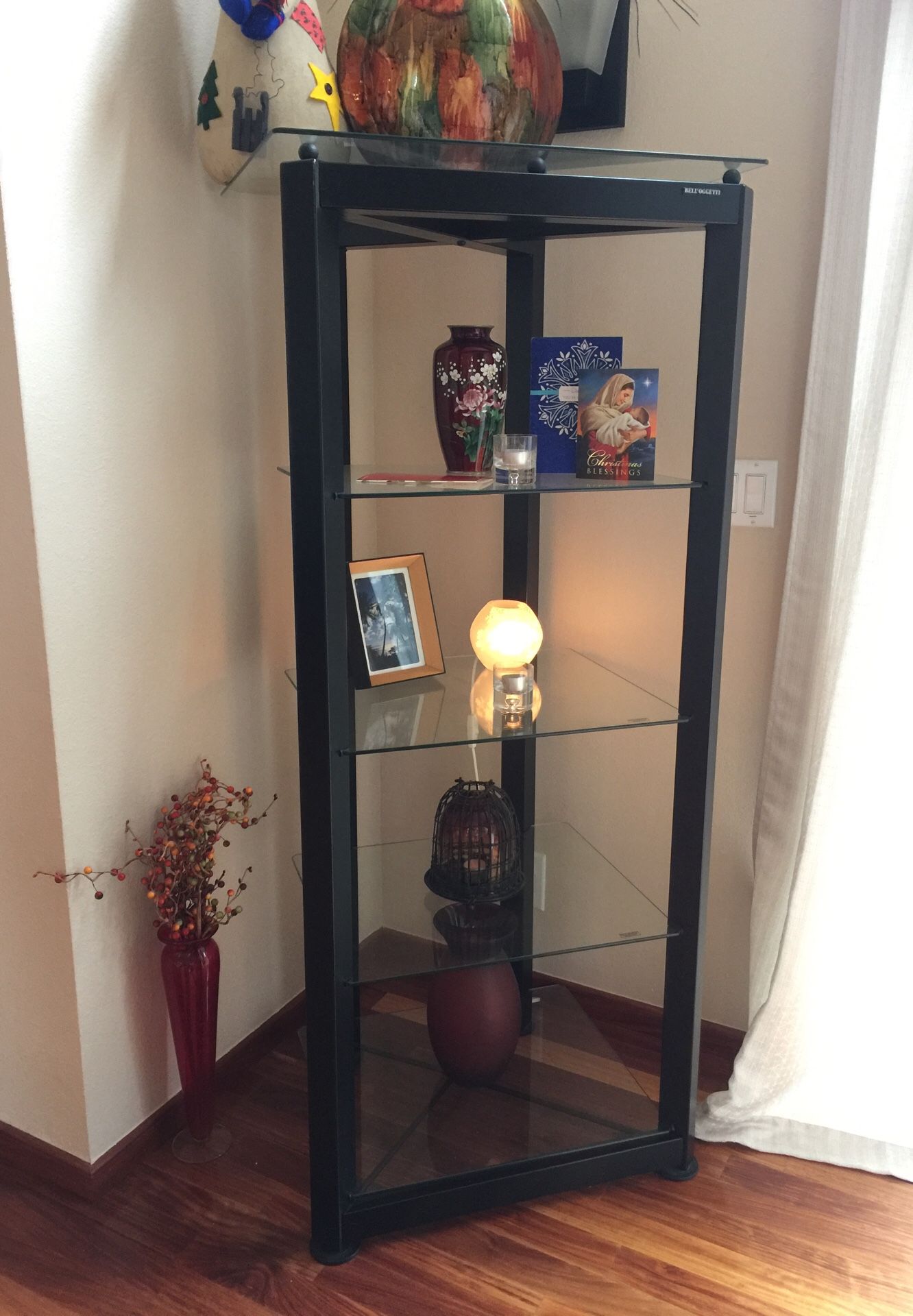 Glass and Steel Display Shelves