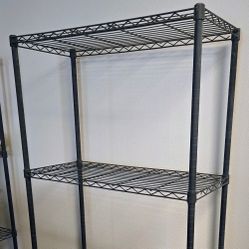 4-Tier Black Steel Utility Shelving Units, (Set of 2 available)