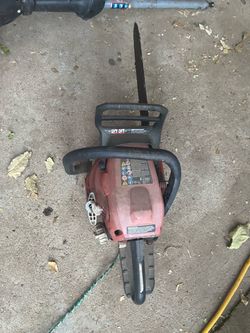Gas Powered Chainsaw Red and Black