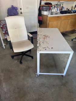 Metal Table with Chair