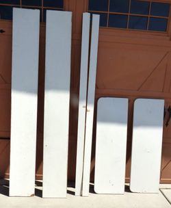 Shelving Boards, Used, 2 - 84"x11.75", 2 - 48"x14.75", 2 - 3.25x84"
