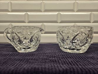 Vintage Pressed Glass Cream and Sugar Set