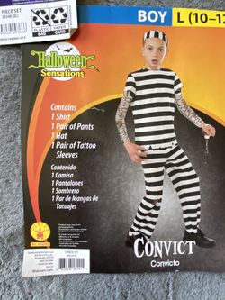 Boys Convict Halloween Costume LARGE