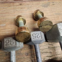 Dumbbells Gym Weights Rubber Hex Cast Iron One Dollar Per Pound 