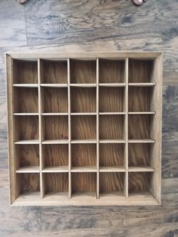 Display case shelf real wood 22x22” -25 :4”squares