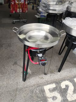 Stainless steel disk tall stand and burner 3pc set brand new