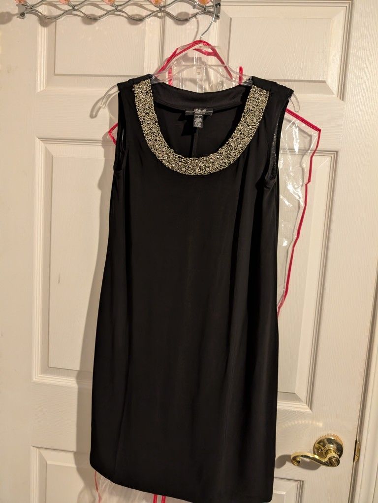 Two Piece Dressy, Gold Beads On Neck Line, New