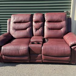 FREE DELIVERY Burgundy Dual Reclining Loveseat