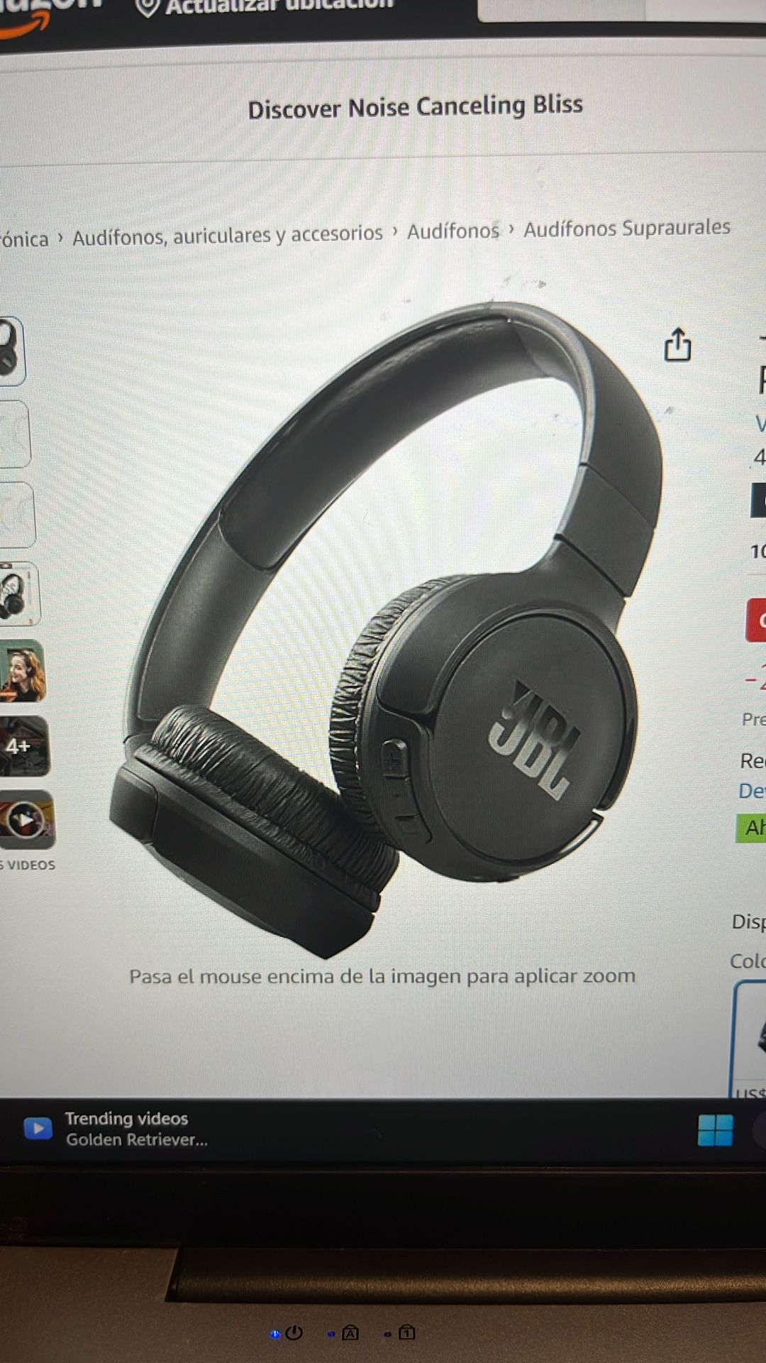 JBL Tune 501BT Audifonos InalambricosCon Sonido Pure bass Colo Negro