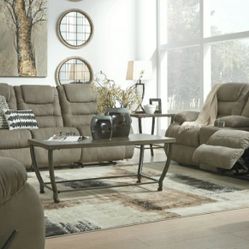 [SPECIAL] McCade Cobblestone Reclining Living Room Set

