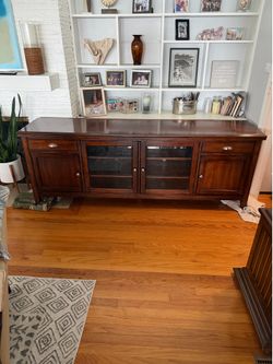 TV Stand Cabinet solid wood  82”X18”X31”