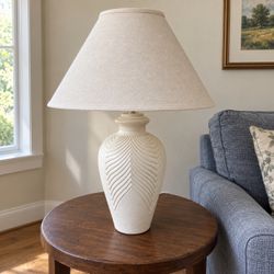 30” Off-White Table Lamp – Decorative Base & Shade