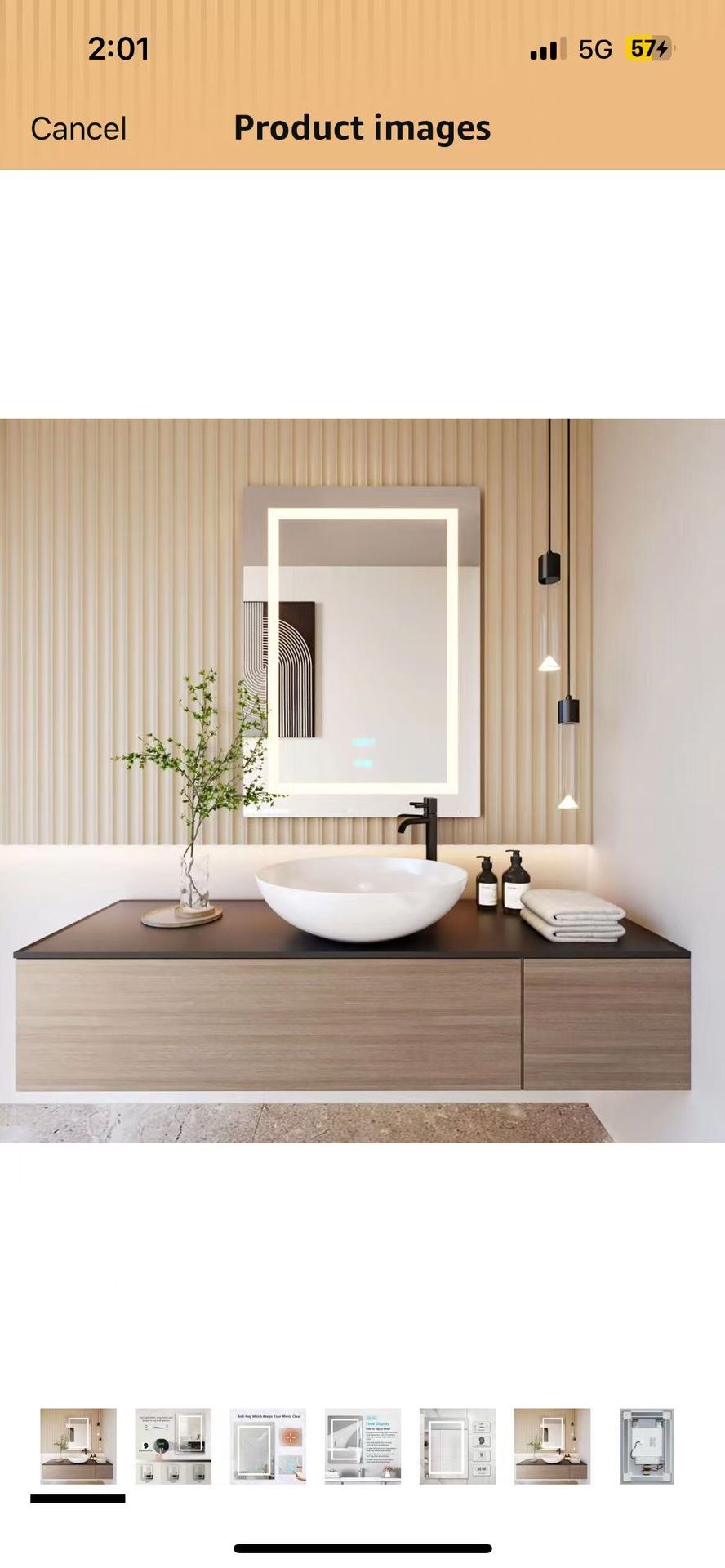 Bathroom Mirror with led Lights,Bathroom Vanity Mirror 20x28 inch, 4000K Dimmable Brightness Touch Switch Control and Time Display, Anti-Fog Wall Moun