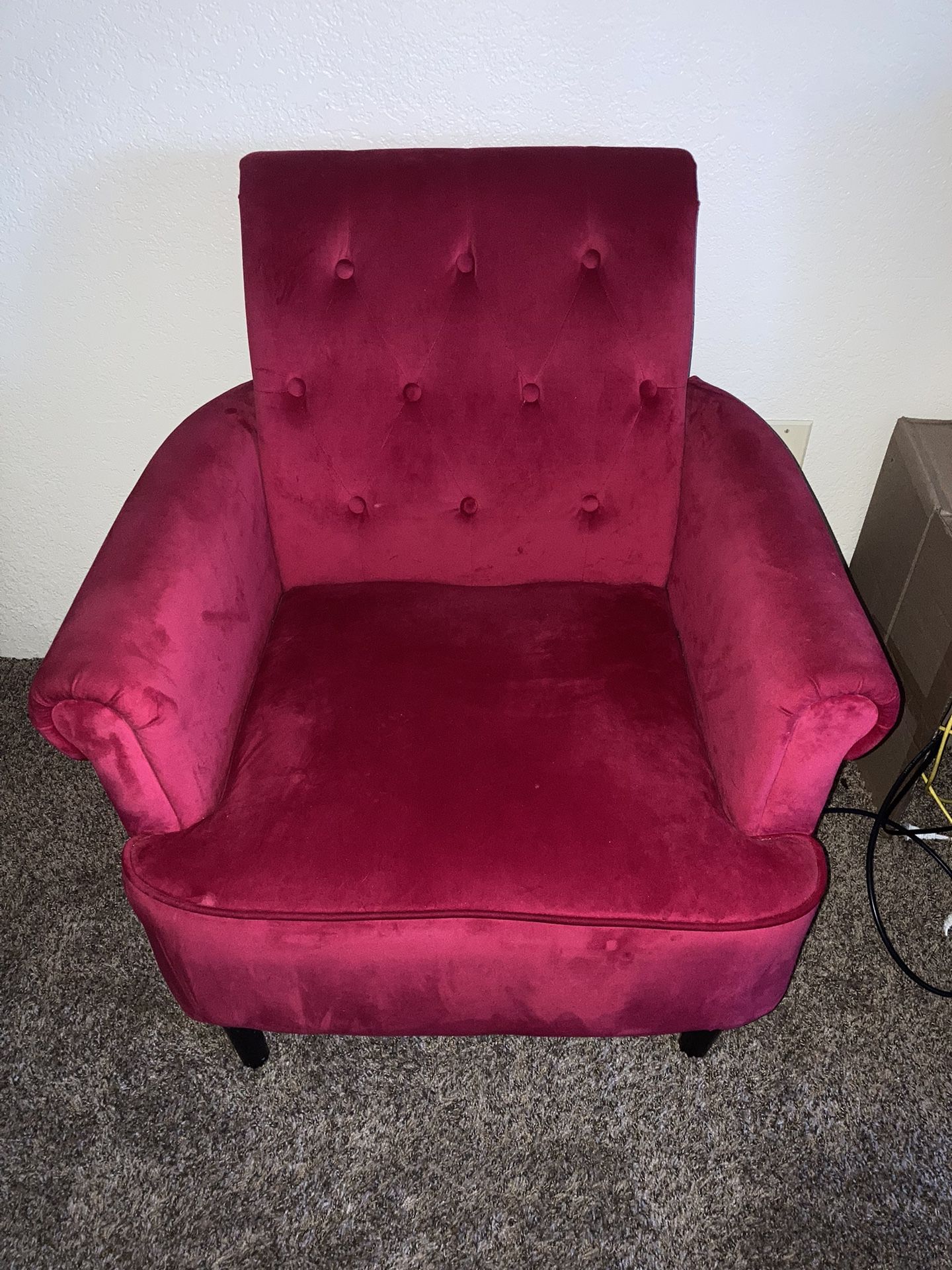 Vintage Red/Hot Pink Velvet Chair