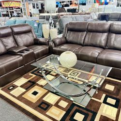 Amazing Deal👍Gorgeous Chocolate Reclining Sofa&Love Seat Available Limited Time $999 (Huge Saving)
