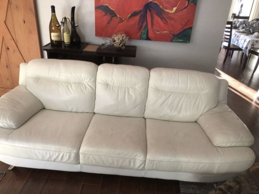 Sofia Vergara Castilla White Leather Sofa