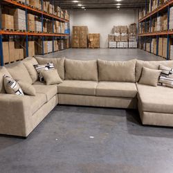U Shape Sectional Beige 