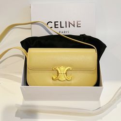 Celine Yellow Shoulder Bag Hobo Bag Crossbody Bag