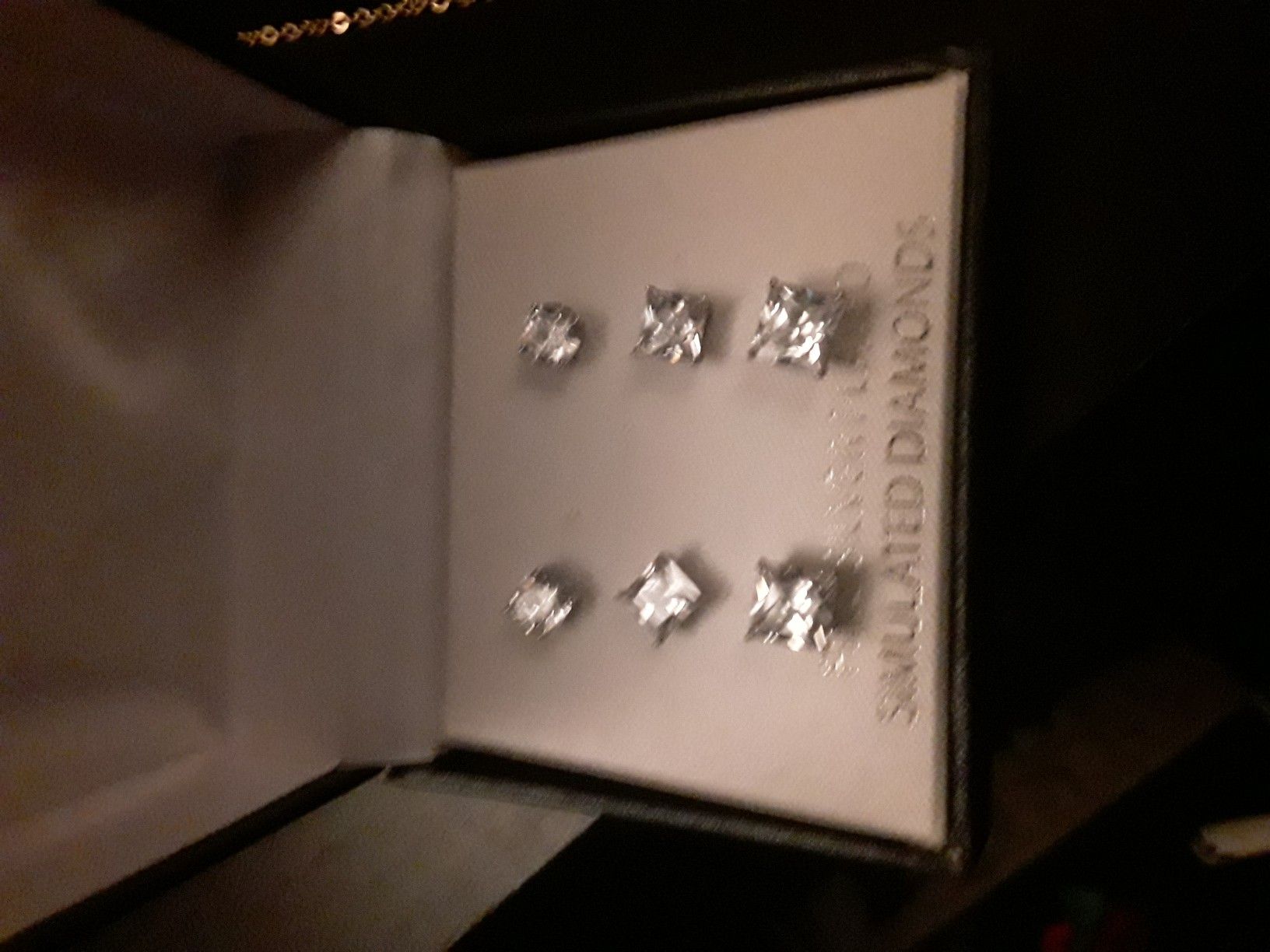 Silver and diamond earrings