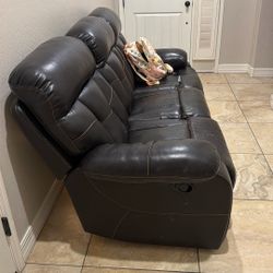3 Piece Recliner Leather Sofa For Free