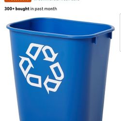 Rubbermaid Commercial Deskside Recycling Container, 3.25-Gallon/13-Quart, Blue Recycling Symbol, Plastic, for Bedroom/Bathroom/Office, Fits Under Desk