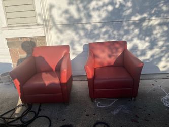 2 red chairs