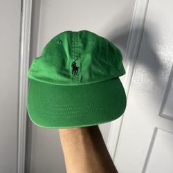 90s Vintage Polo Ralph Lauren Baseball Hat Cap Green Pony Logo USA Adjustable 