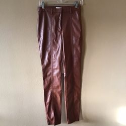 NEW Jason Wu Brown Skinny Faux Leather Pants (XS)