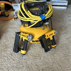 Dewalt Compressor Kit With 2 Nail Guns (brad & Pin)